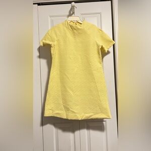 1970’s Yellow Textured  Short Sleeve Dress